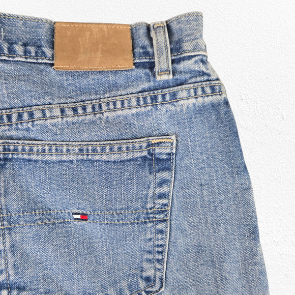 1990s Vintage Tommy Hilfiger Light Wash High Rise Capri Straight Jeans Size 12 - Picture 7 of 8